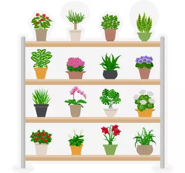Sticker fleurs et plantes arrangement de plantes en pot - TenStickers