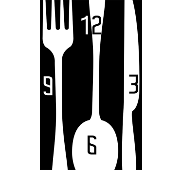 Sticker horloge set couverts - TenStickers