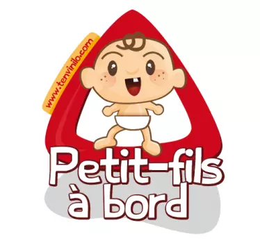 Autocollant bébé à bord petit-fils - TenStickers
