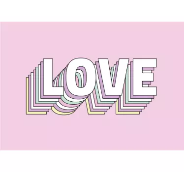 Sticker carte de crédit Love lettrage multicouche rétro - TenStickers