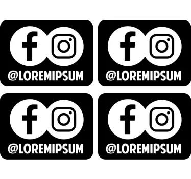 Autocollant Personnalisable Pack de nom facebook et instagram - TenStickers