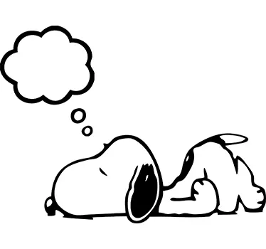 Sticker ordinateur portable Snoopy bulle - TenStickers