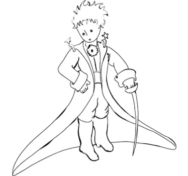 Sticker chambre bébé dessin Petit prince - TenStickers