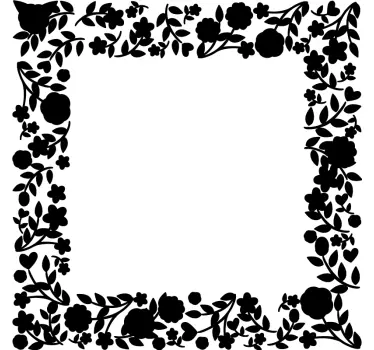 Sticker miroir salle de bain floral carré - TenStickers