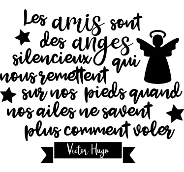 Sticker citation amitié forte Victor Hugo - TenStickers
