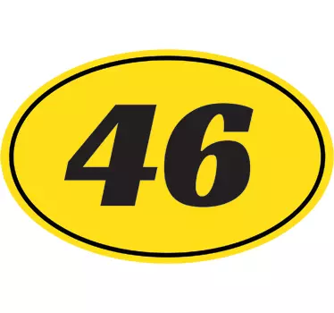 Sticker moto personnalisé jaune chiffre noir - TenStickers