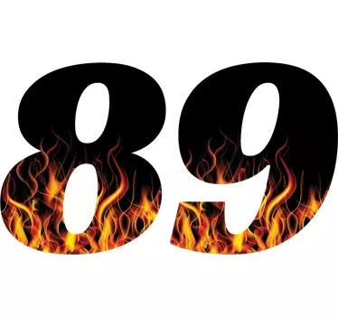 Sticker chiffres flammes moto - TenStickers