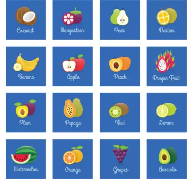 Sticker carrelage cuisine fruits - TenStickers