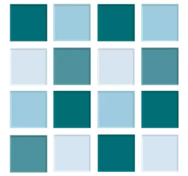 Sticker salle de bain - Frise tapisserie murale carreaux bleus - TenStickers