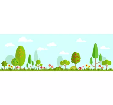 Sticker frise forêt nature - TenStickers