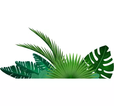 Sticker mural salon jungle feuilles tropicales - TenStickers