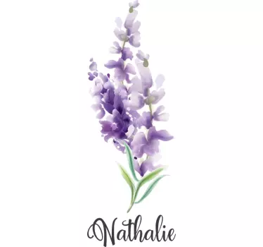 Sticker Mural Fleur autocollant personnalisé lavande - TenStickers
