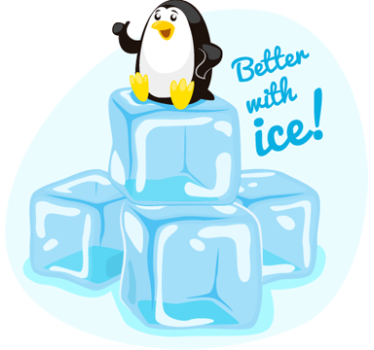 Sticker frigo pingouin glaçon Better With Ice - TenStickers