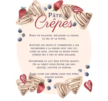 Sticker recette de cuisine crêpes - TenStickers