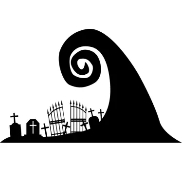 Autocollant motif Halloween spirale cimetière - TenStickers