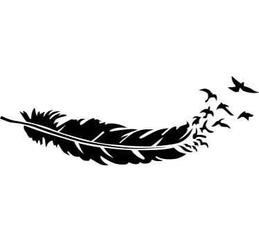 Sticker mural salon plume et oiseaux - TenStickers