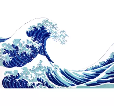 Sticker Thème Marin Vague Kanagawa motif Japonais - TenStickers