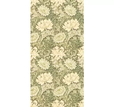 Sticker vintage meuble art nouveau chrysanthème - TenStickers