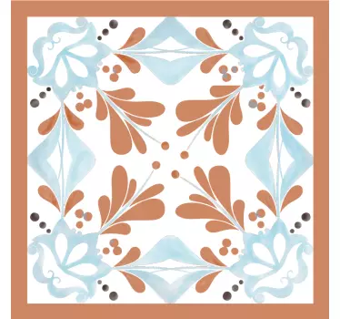 Sticker carrelage méditerranéen floral - TenStickers