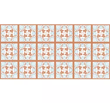 Sticker Meuble carreaux méditerranéens avec motif floral - TenStickers