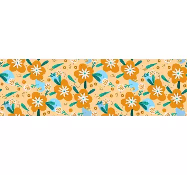 Sticker pour meuble motif fleurs oranges - TenStickers