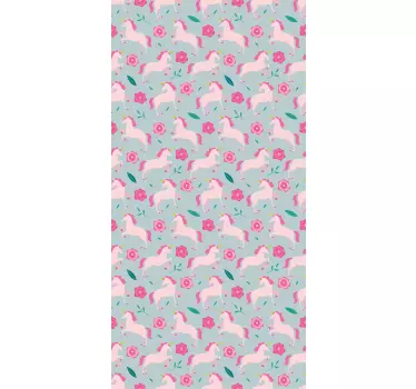 Sticker fenêtre motif fleurs et licornes - TenStickers
