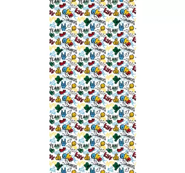 Sticker meuble motif urbain gribouillage graffitis - TenStickers