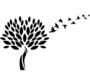 Sticker mural arbre des oiseaux - TenStickers