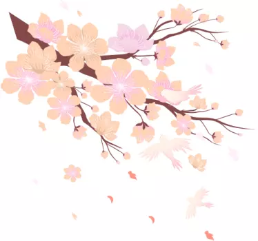 Sticker mural arbre à fleurs - TenStickers