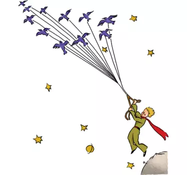 Sticker chambre enfant envol Petit prince coloré - TenStickers