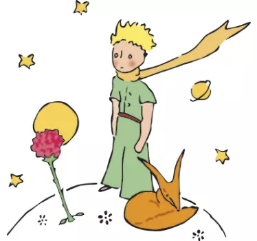 Sticker chambre enfant Petit Prince et sa rose - TenStickers