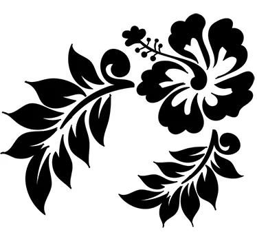 Sticker fleurs Hawaïenne monocolore - TenStickers