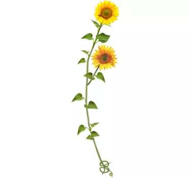Sticker mural salon fleurs de tournesol - TenStickers