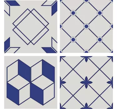 Stickers cuisine carreaux formes géométriques - TenStickers