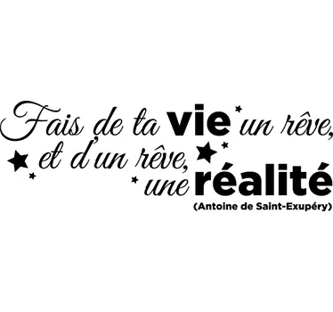 Sticker mural citation inspirante Saint-Exupéry - TenStickers
