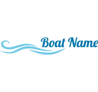 Sticker nom de bateau avec vagues - TenStickers