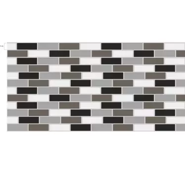 Sticker frise carreaux rectangulaires sombres - TenStickers