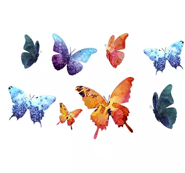 Sticker papillons aquarelle - TenStickers