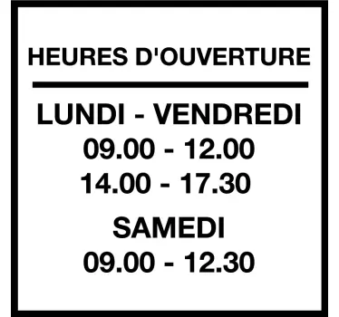Sticker vitrine horaires d'ouverture - TenStickers