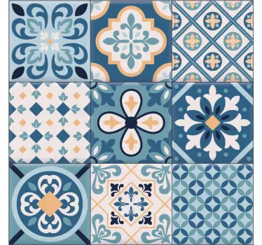 Sticker cuisine crédence motif carrelage en mosaïque - TenStickers