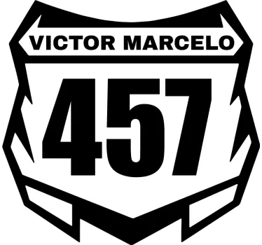Sticker moto personnalisé avec nom et chiffre - TenStickers
