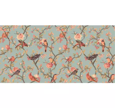 Sticker Mural floral branches fleurs oiseaux - TenStickers