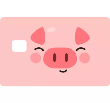Sticker carte bancaire cochon mignon - TenStickers
