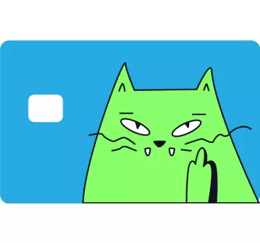 Sticker carte bancaire chat méchant - TenStickers