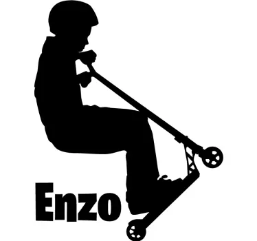Sticker chambre ado trottinette avec prénom - TenStickers