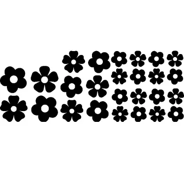 Sticker camping car ensemble de fleurs - TenStickers