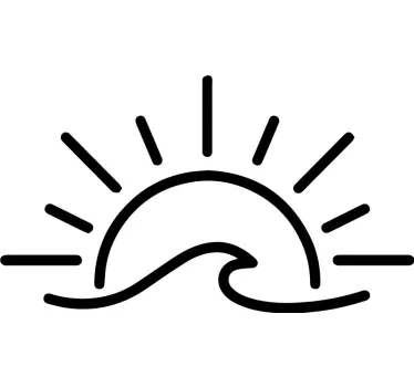 Sticker camping car vague et soleil - TenStickers