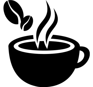 Sticker électroménager machine à café tasse fumante - TenStickers