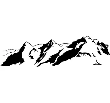 Sticker mural pour salon montagnes Alpes suisses - TenStickers