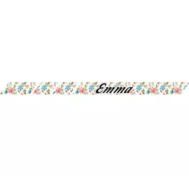 Sticker trottinette fleuri avec nom - TenStickers